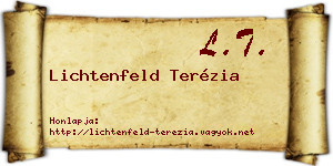 Lichtenfeld Terézia névjegykártya